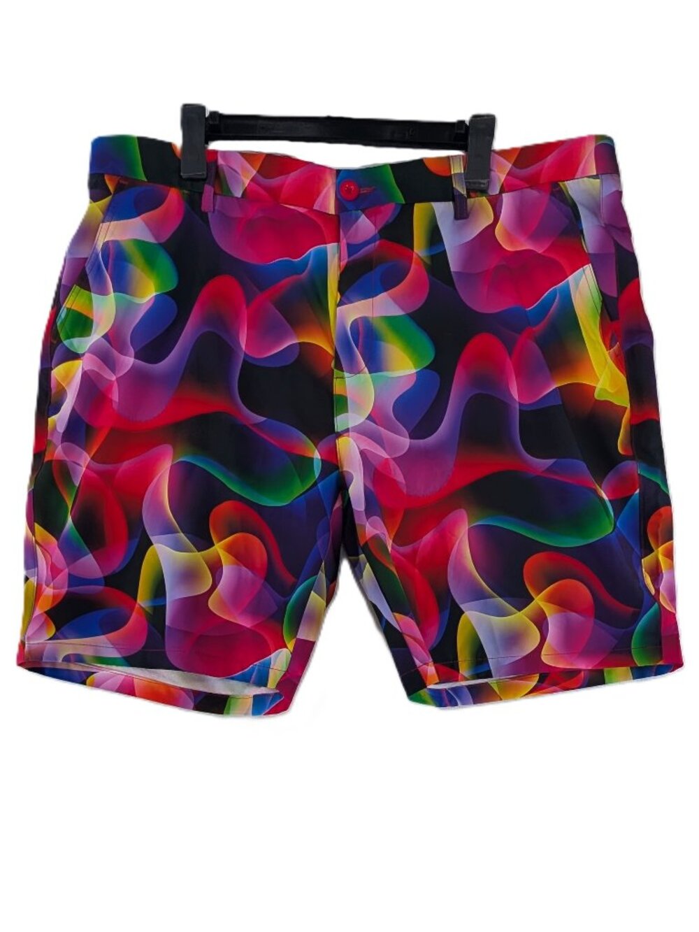HRESKI Shorts Mens Size 40 Psychedelic Colorful Performance Golf 9" Inseam VTG